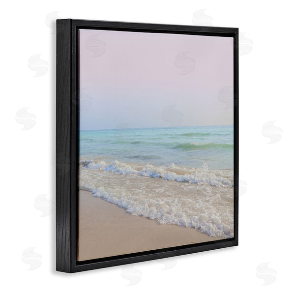 Stupell Industries Dan Meneely | Aesthetic Beach Pastel Foamy Waves Pink Skies Wall Art