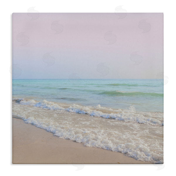 stupell industries Dan Meneely | Aesthetic Beach Pastel Foamy Waves Pink Skies Wall Art