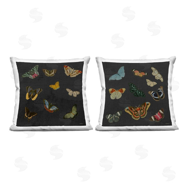 stupell industries Dan Meneely | Assorted Butterflies on Black Throw Pillow