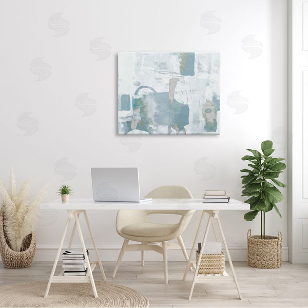 Stupell Industries Dan Meneely | Blue White Abstract Painting Tranquil Tones Busy Movement Wall Art