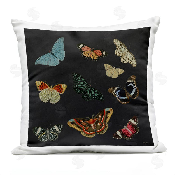 Stupell Industries Dan Meneely | Butterfly Assortment On Black Throw Pillow
