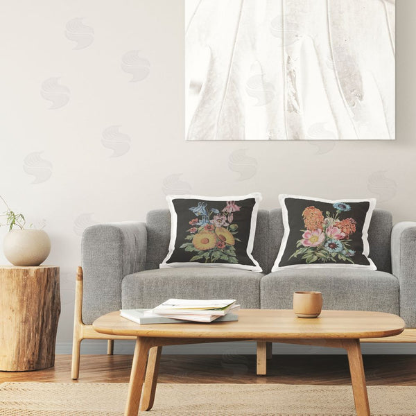 Stupell Industries Dan Meneely | Colorful Flower Bouquets On Black Throw Pillow