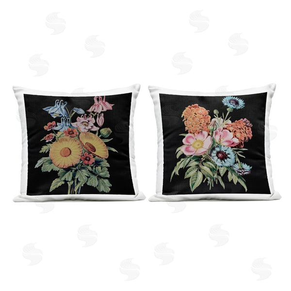 Stupell Industries Dan Meneely | Colorful Flower Bouquets On Black Throw Pillow