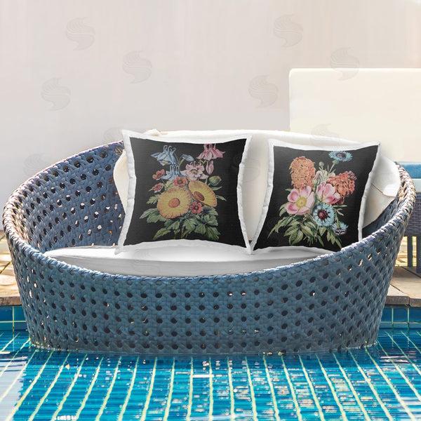 Stupell Industries Dan Meneely | Colorful Flower Bouquets On Black Throw Pillow