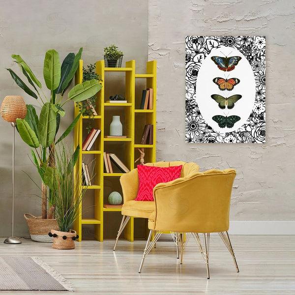 Stupell Industries Dan Meneely | Floral Border Butterfly Lineup Wall Art