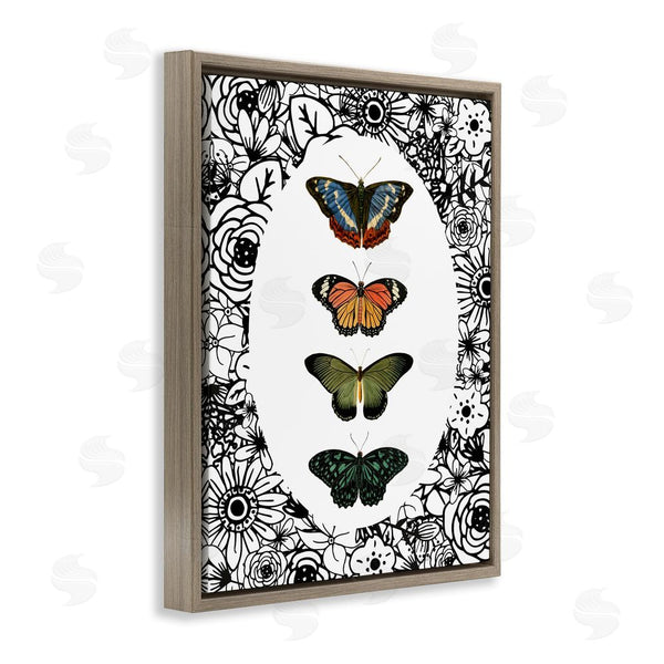 Stupell Industries Dan Meneely | Floral Border Butterfly Lineup Wall Art