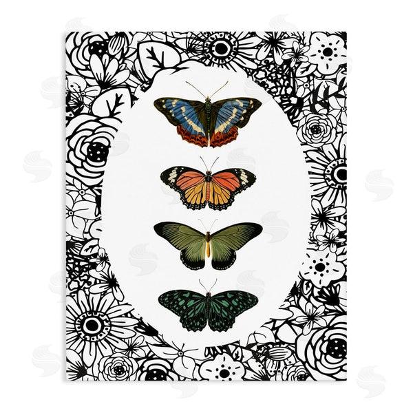stupell industries Dan Meneely | Floral Border Butterfly Lineup Wall Art