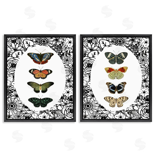Stupell Industries Dan Meneely | Floral Butterflies Lineup Wall Art