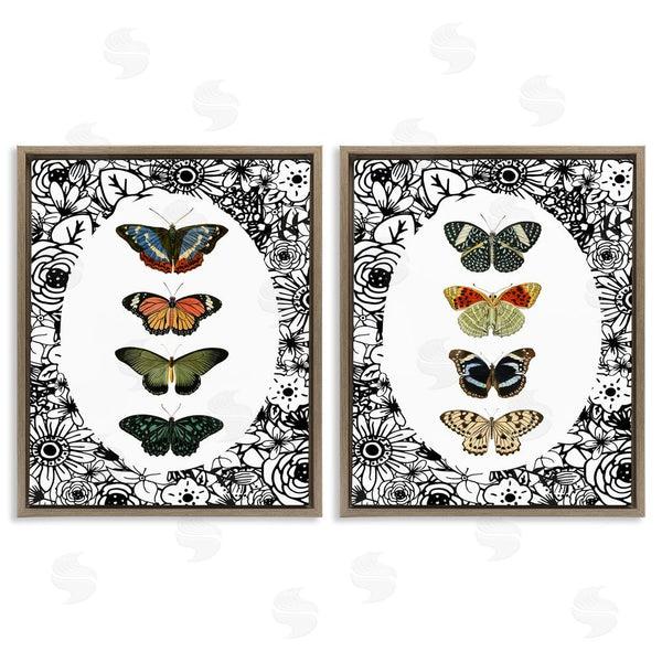 Stupell Industries Dan Meneely | Floral Butterflies Lineup Wall Art