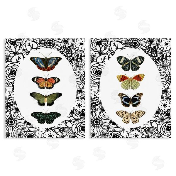 stupell industries Dan Meneely | Floral Butterflies Lineup Wall Art