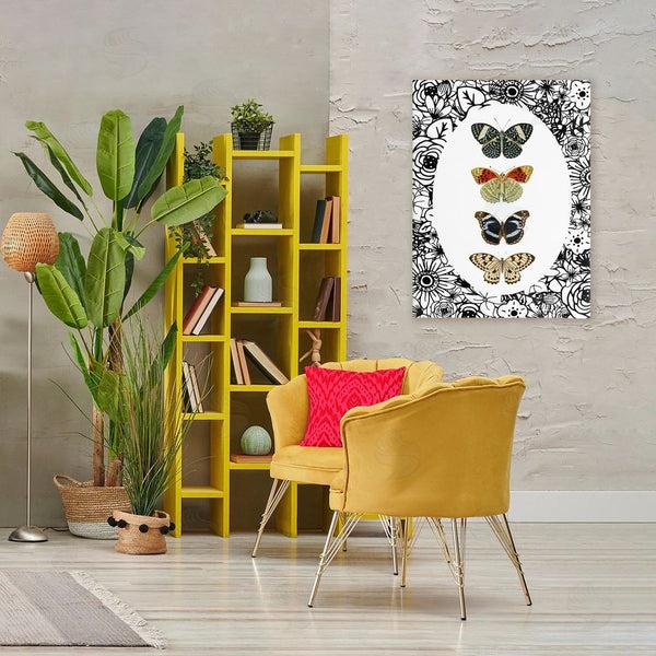 Stupell Industries Dan Meneely | Floral Butterfly Lineup Wall Art