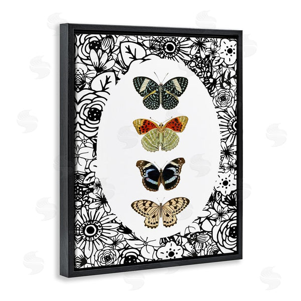 Stupell Industries Dan Meneely | Floral Butterfly Lineup Wall Art