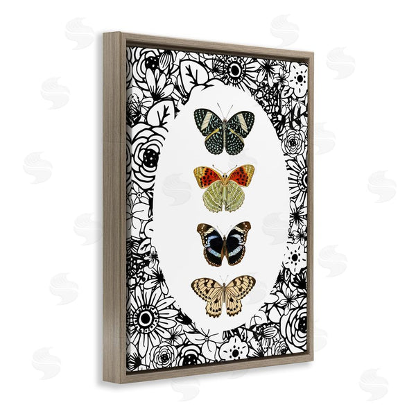 Stupell Industries Dan Meneely | Floral Butterfly Lineup Wall Art