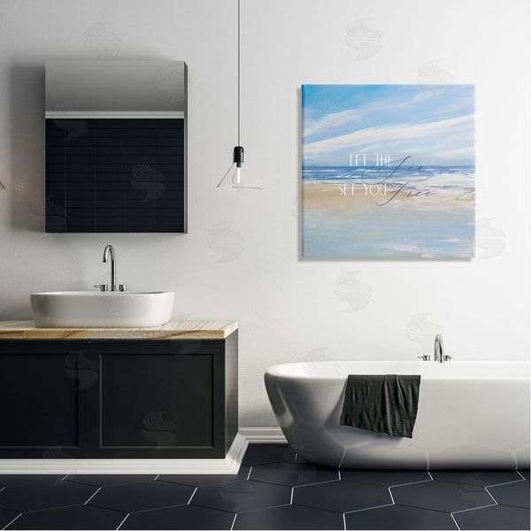 Stupell Industries Dan Meneely | Let The Sea Set You Free Phrase Wall Art