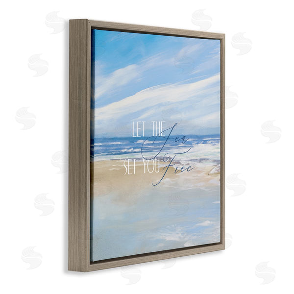 Stupell Industries Dan Meneely | Let The Sea Set You Free Phrase Wall Art