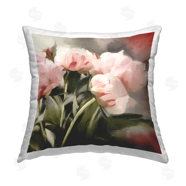 stupell industries Dan Meneely | Pink Floral Bunches Printed Throw Pillow