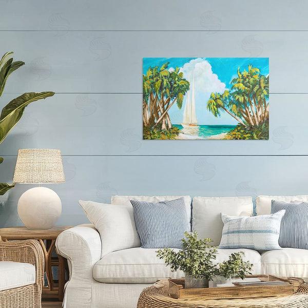 Stupell Industries Dan Meneely | Sailboat Among Palms Wall Art