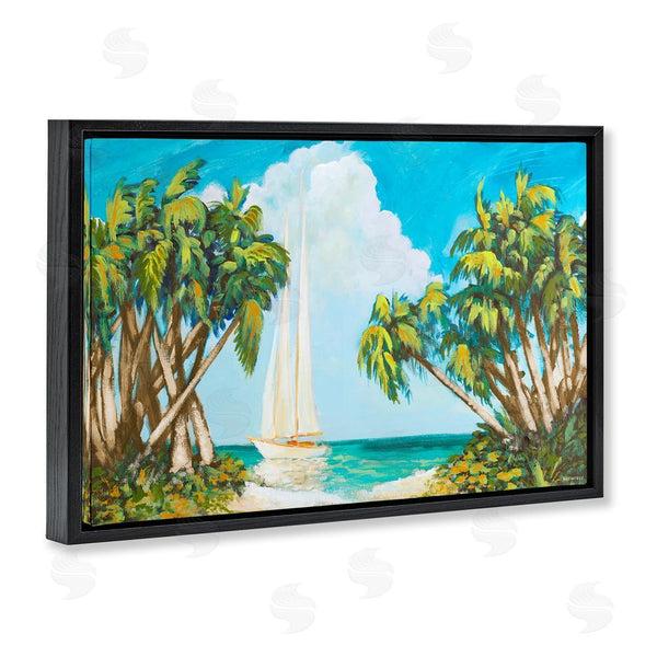 Stupell Industries Dan Meneely | Sailboat Among Palms Wall Art
