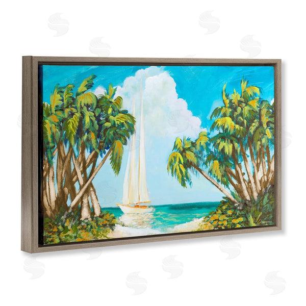 Stupell Industries Dan Meneely | Sailboat Among Palms Wall Art