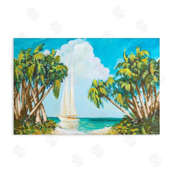 stupell industries Dan Meneely | Sailboat Among Palms Wall Art
