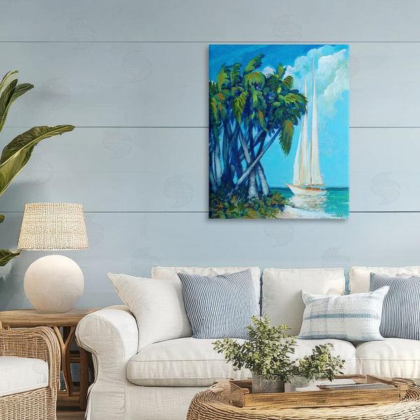 Stupell Industries Dan Meneely | Sailboat & Twisted Palms Wall Art