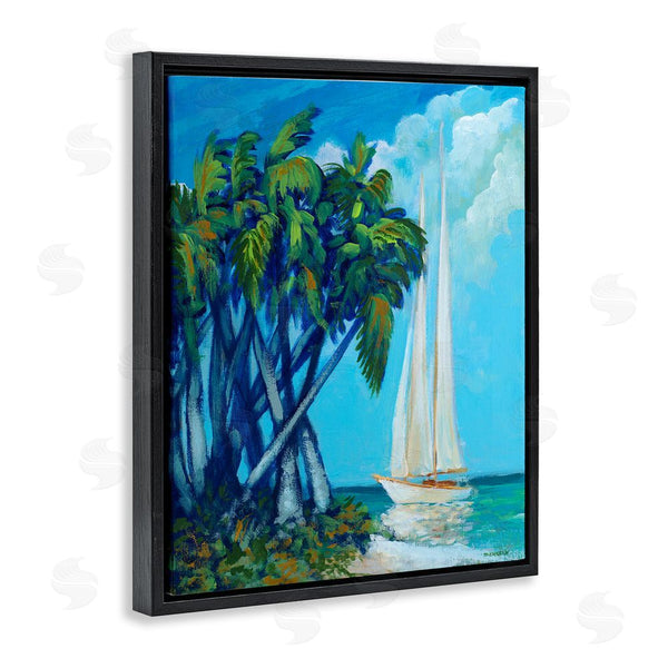 Stupell Industries Dan Meneely | Sailboat & Twisted Palms Wall Art