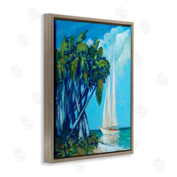 Stupell Industries Dan Meneely | Sailboat & Twisted Palms Wall Art