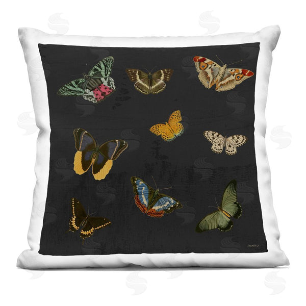 stupell industries Dan Meneely | Vintage Butterflies on Black Throw Pillow