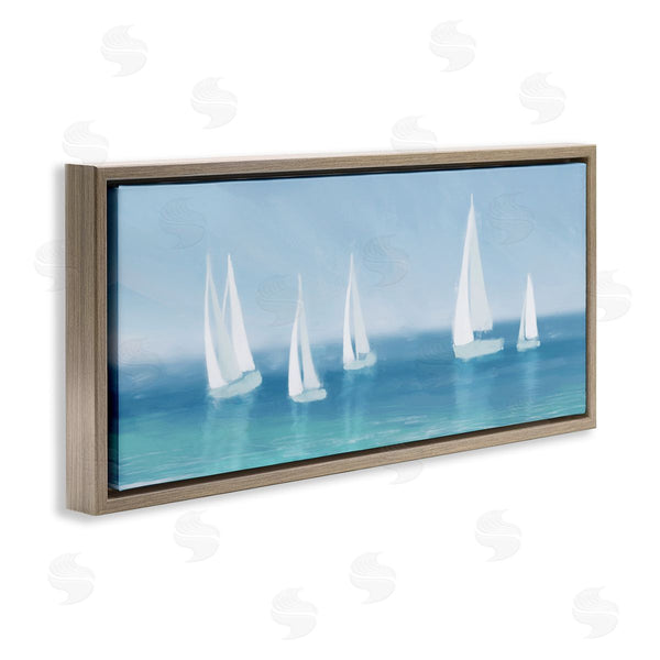 Stupell Industries Dan Meneely | White Sail Boats Across Coast Wall Art