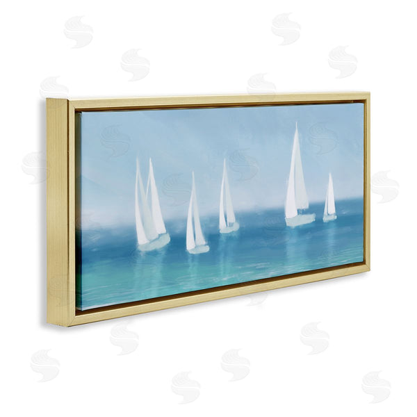 Stupell Industries Dan Meneely | White Sail Boats Across Coast Wall Art