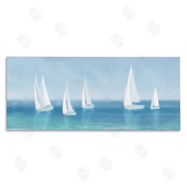 stupell industries Dan Meneely | White Sail Boats Across Coast Wall Art