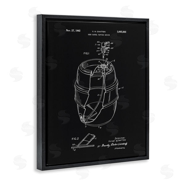 Stupell Industries Dan Sproul | Beer Barrel Tapping Device Vintage Inventor's Patent Diagram Wall Art