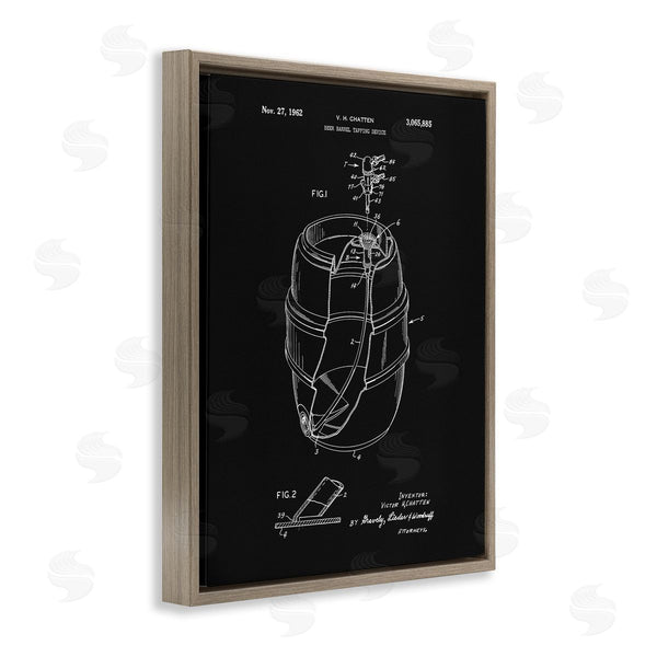 Stupell Industries Dan Sproul | Beer Barrel Tapping Device Vintage Inventor's Patent Diagram Wall Art