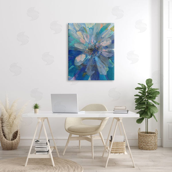 Stupell Industries Danhui Nai | Abstract Blue Floral Petals Contemporary Flower Splatter Wall Art