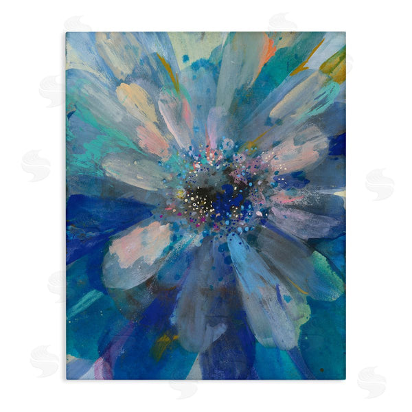 stupell industries Danhui Nai | Abstract Blue Floral Petals Contemporary Flower Splatter Wall Art