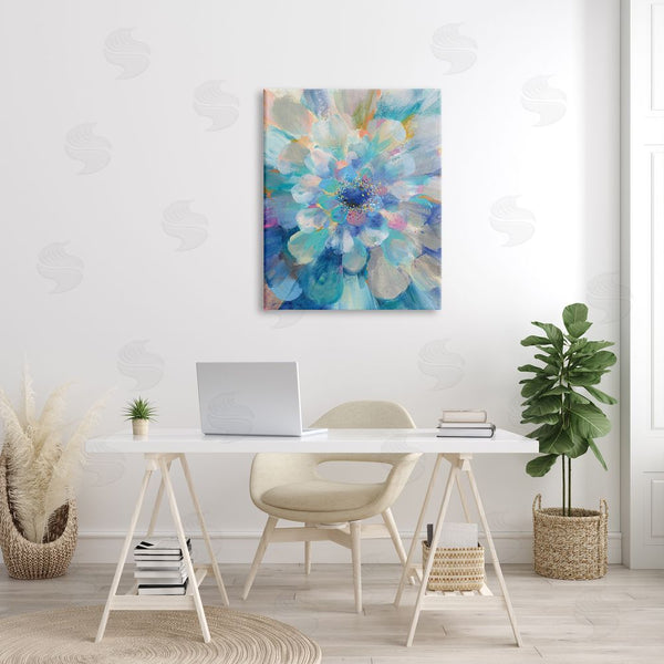 Stupell Industries Danhui Nai | Abstract Layered Floral Petals Centric Blue Flower Wall Art