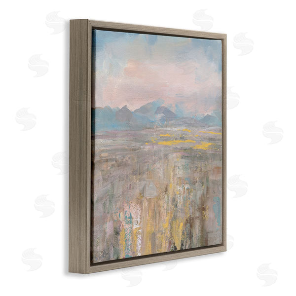 Stupell Industries Danhui Nai | Abstract Mountain Landscape Soft Blue Brown Pink Wall Art
