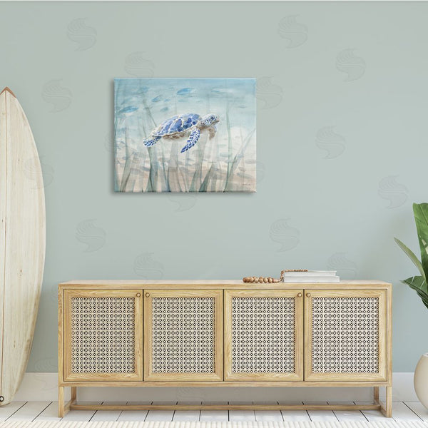 Stupell Industries Danhui Nai | Baby Sea Turtle Blue Speckled Aquatic Animal Ocean Wall Art