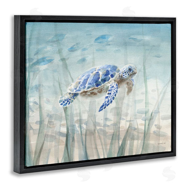 Stupell Industries Danhui Nai | Baby Sea Turtle Blue Speckled Aquatic Animal Ocean Wall Art