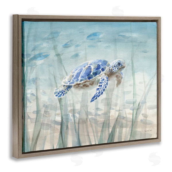 Stupell Industries Danhui Nai | Baby Sea Turtle Blue Speckled Aquatic Animal Ocean Wall Art