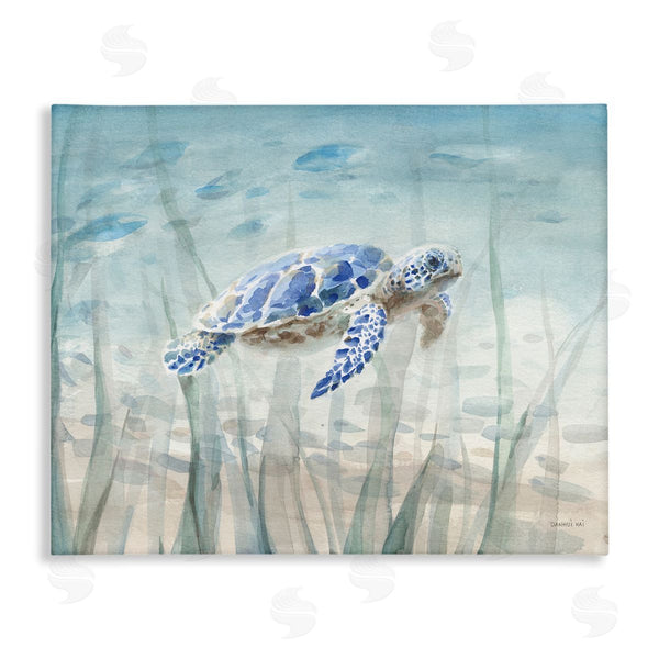 stupell industries Danhui Nai | Baby Sea Turtle Blue Speckled Aquatic Animal Ocean Wall Art