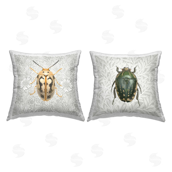 Stupell Industries Danhui Nai | Beetle Insect Portrait Printed Throw Pillow Set