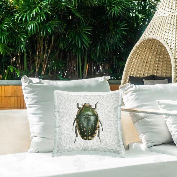Stupell Industries Danhui Nai | Beetle With Botanical Pattern Printed Throw Pillow
