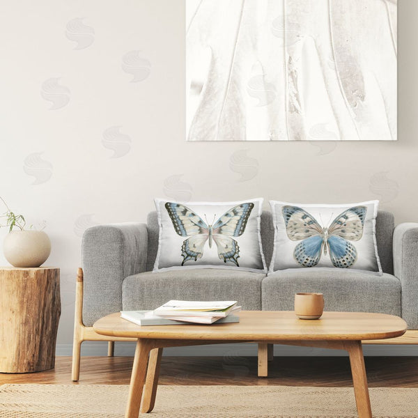 Stupell Industries Danhui Nai | Blue Accented Butterflies Printed Throw Pillow Set
