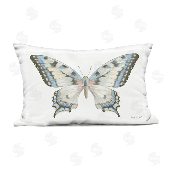 Stupell Industries Danhui Nai | Blue Brown Accent Butterfly Printed Throw Pillow