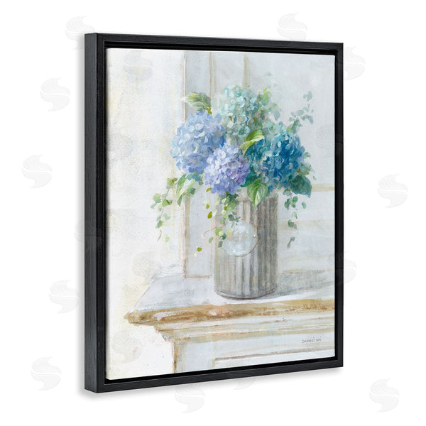 Stupell Industries Danhui Nai | Blue Hydrangea Bouquet Country Milk Tin Floral Painting Wall Art