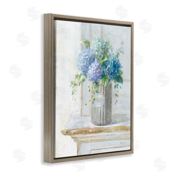 Stupell Industries Danhui Nai | Blue Hydrangea Bouquet Country Milk Tin Floral Painting Wall Art