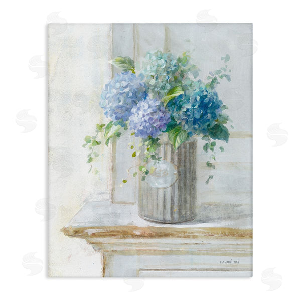 stupell industries Danhui Nai | Blue Hydrangea Bouquet Country Milk Tin Floral Painting Wall Art