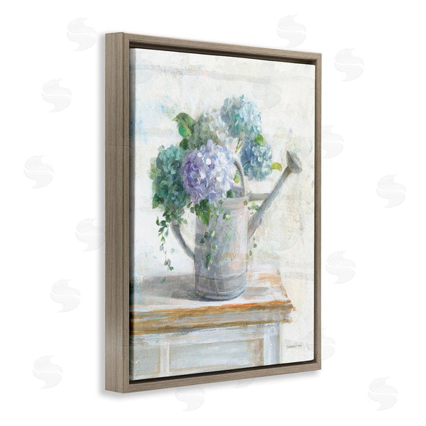 Stupell Industries Danhui Nai | Blue Hydrangeas In Watering Can Soft Floral Painting Wall Art