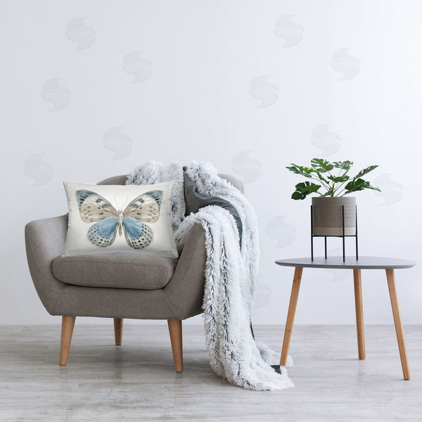Stupell Industries Danhui Nai | Blue & White Butterfly Printed Throw Pillow
